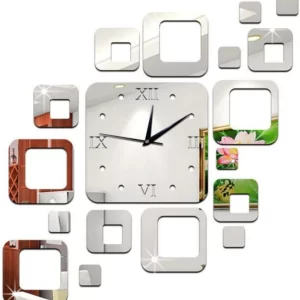 Squares Design Wall Clock Acrylic Wall Decoration